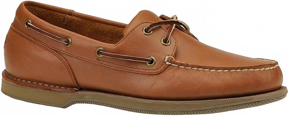 NEW ROCKPORT men's round toe boat shoe in perth timber
